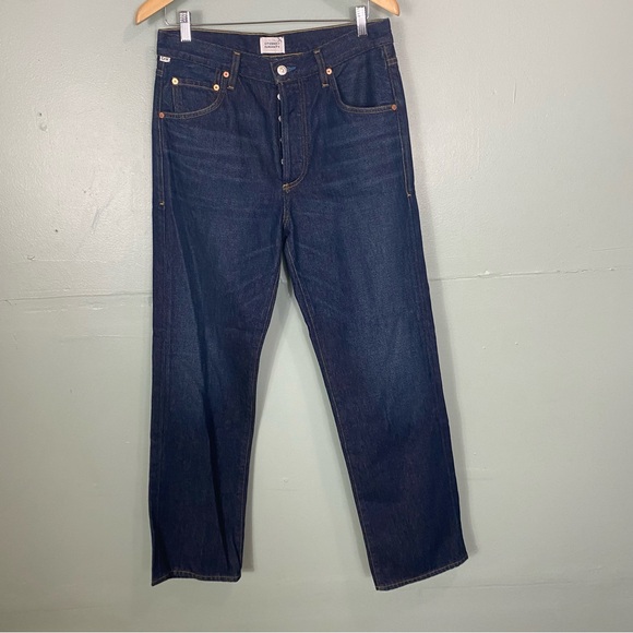 NWOT Citizens Of Humanity Baretta Relaxed Straight Jeans Blue Denim Sz‎ 27